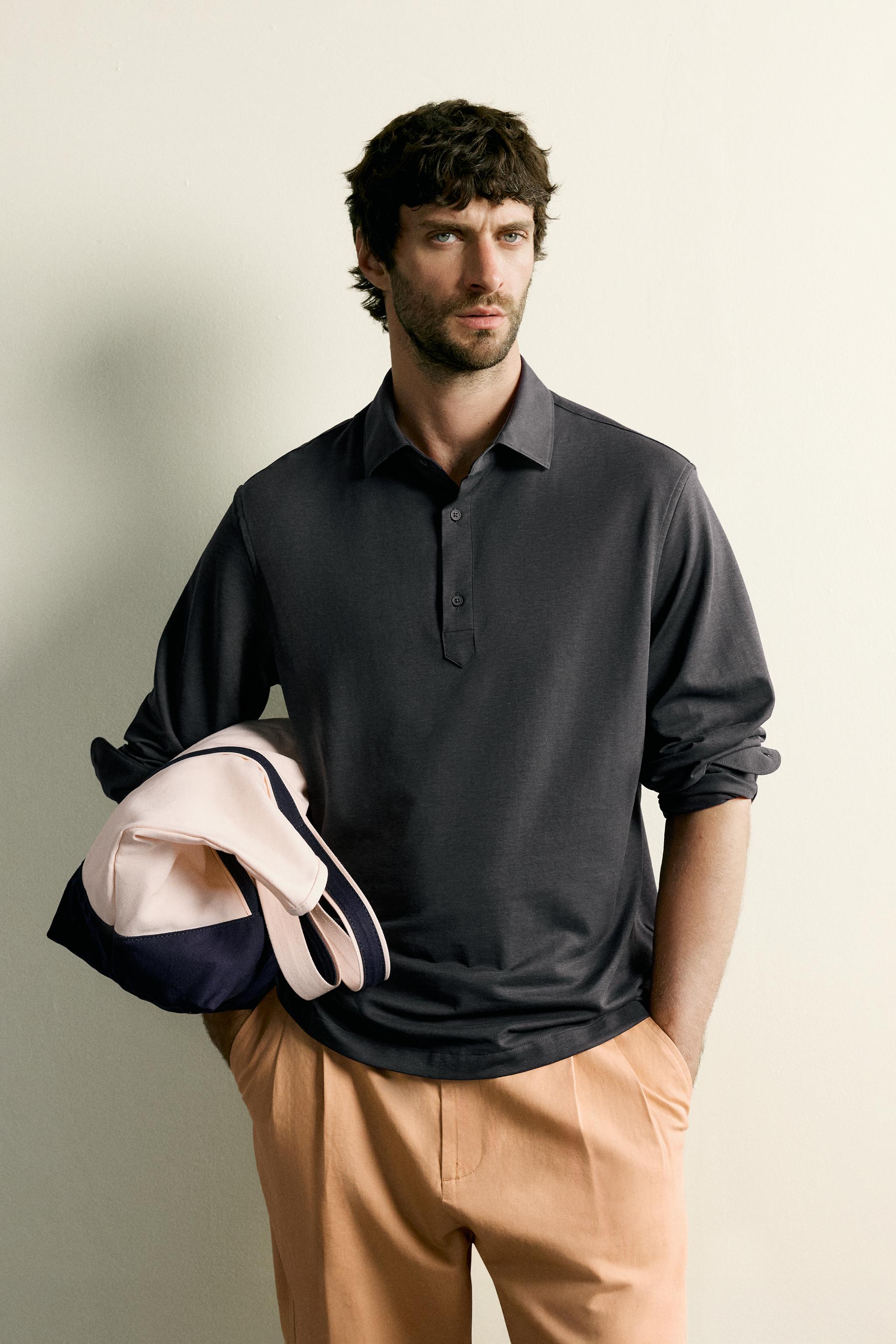 SOFT REGULAR FIT POLO SHIRT — Dark gray