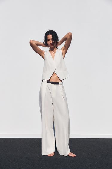 Zara WELT POCKET VEST - Ecru - Image 0