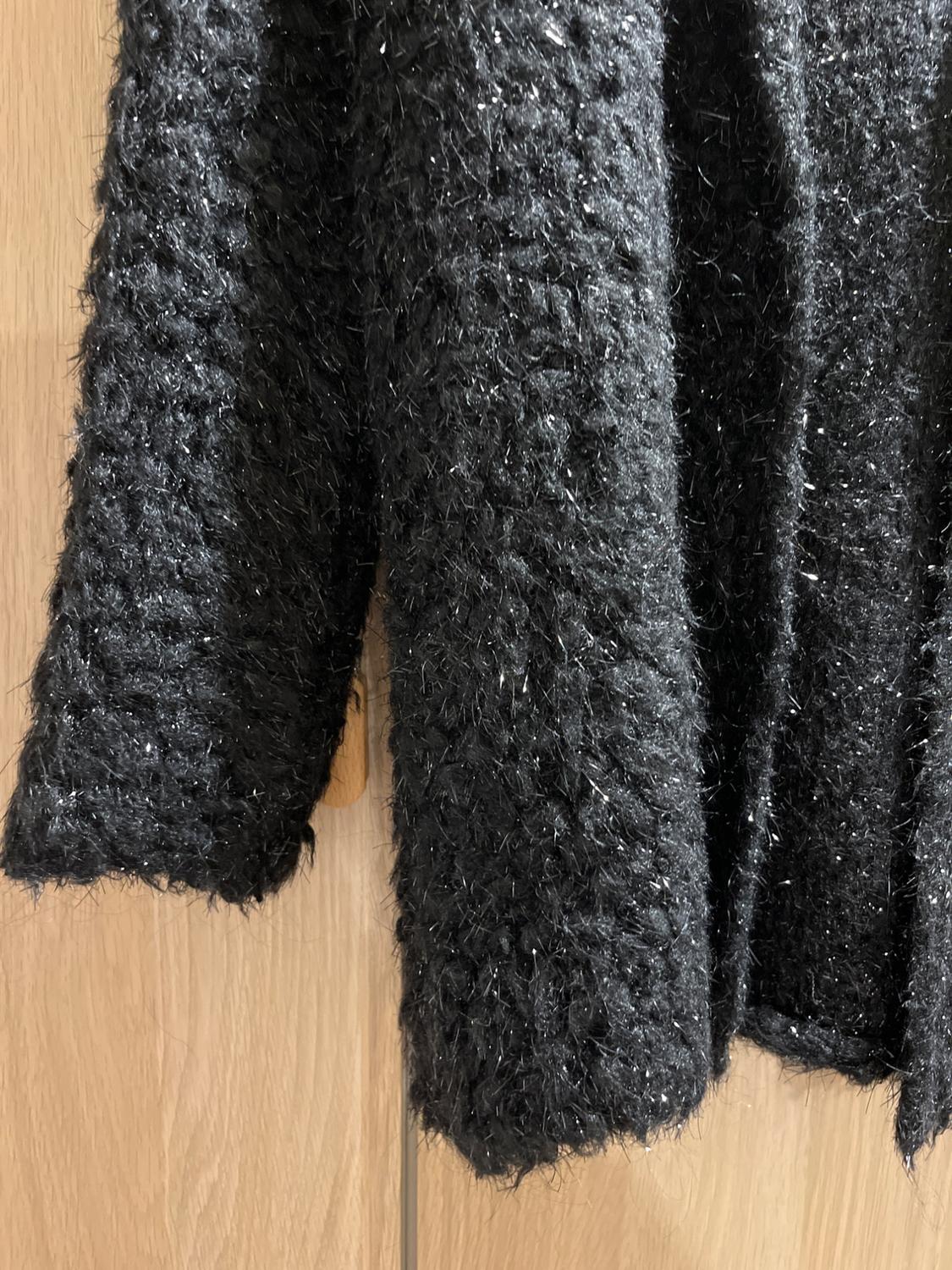LONG KNIT CARDIGAN WITH METALLIC THREAD - Image 2