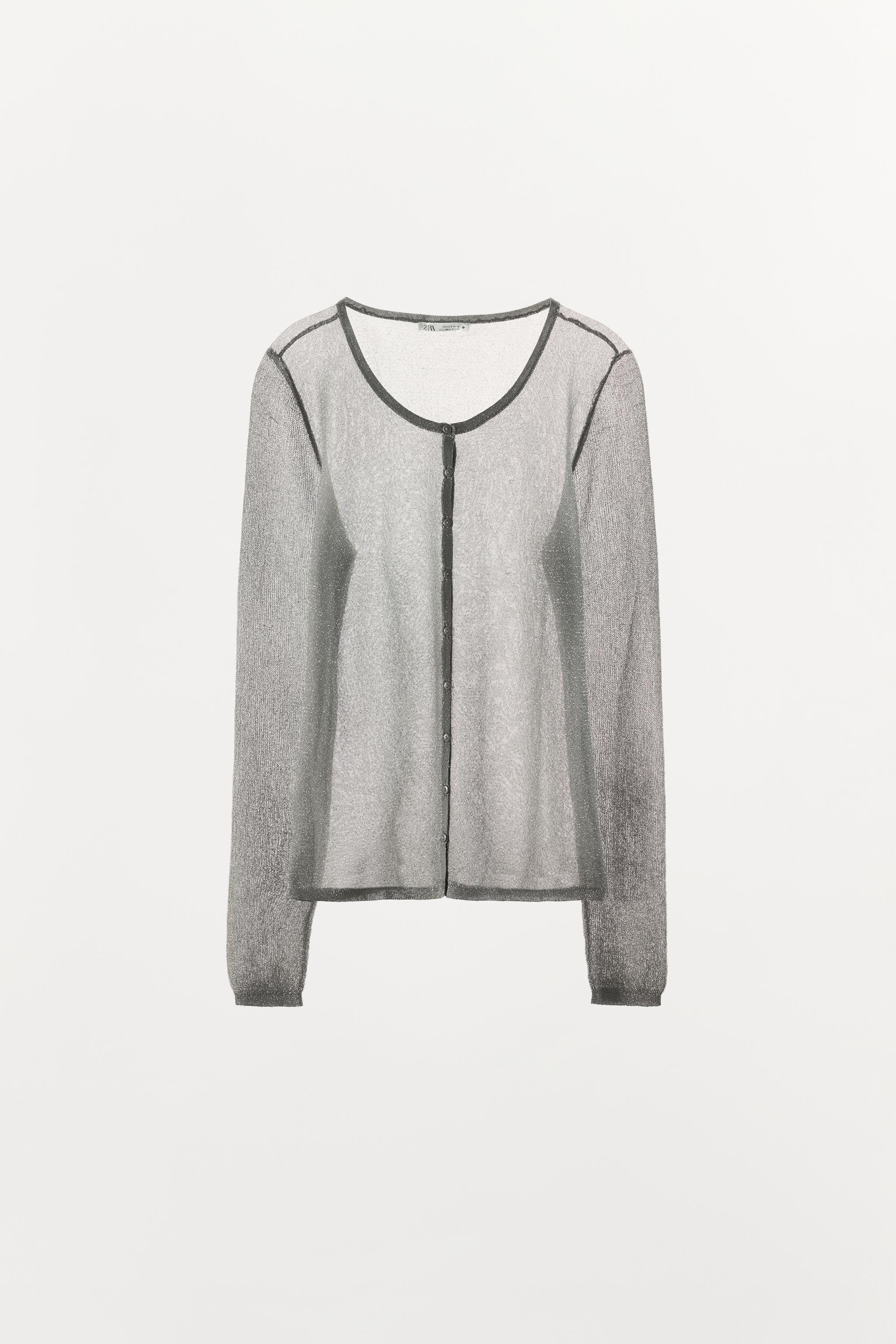 METALLIC THREAD KNIT CARDIGAN