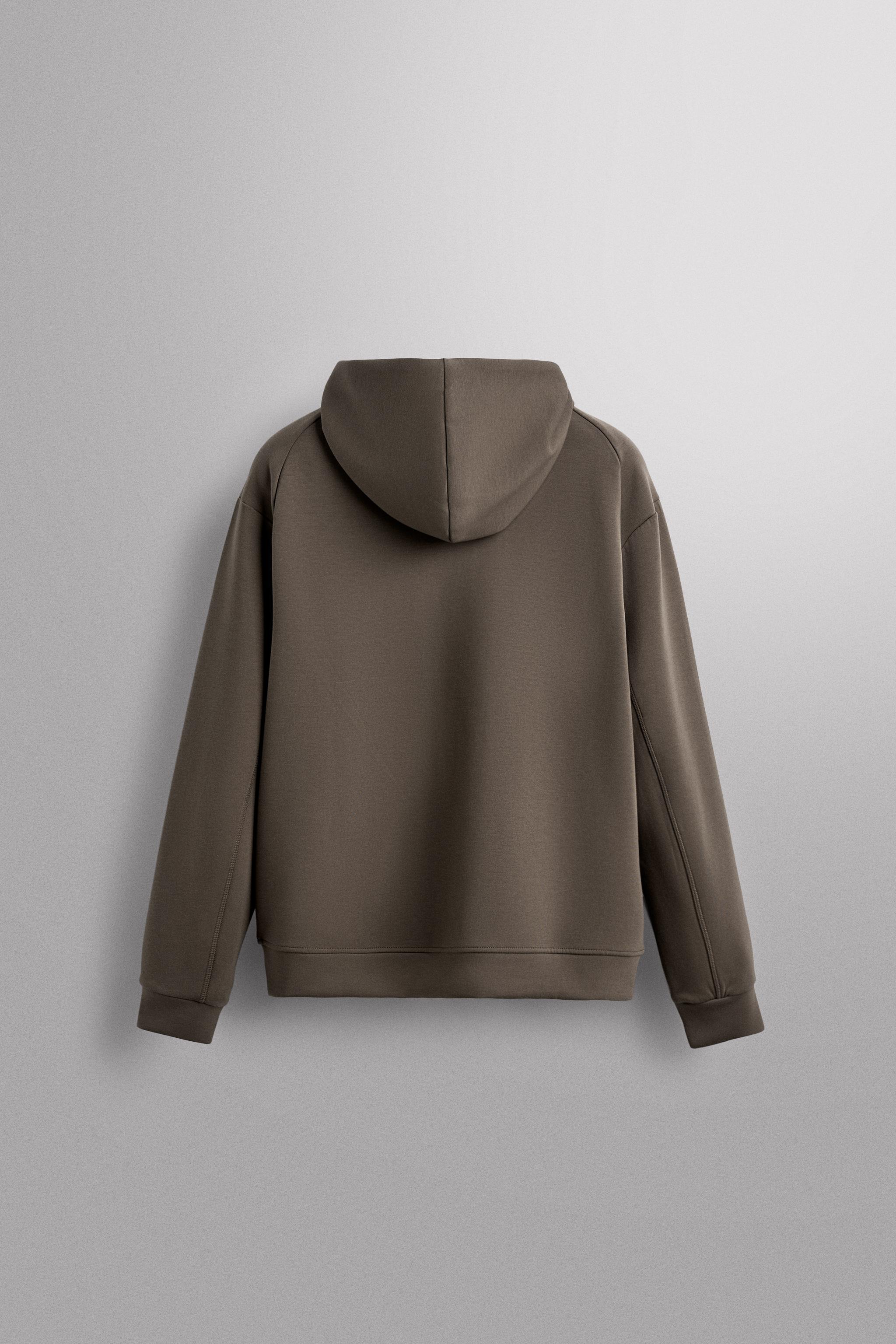 TECHNICAL ZIP-UP HOODIE - Sand | ZARA Saudi Arabia