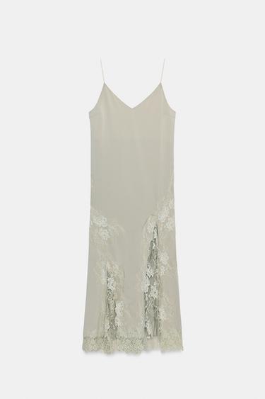 FLOWING LACE DRESS - Light green by Zara - Image 7