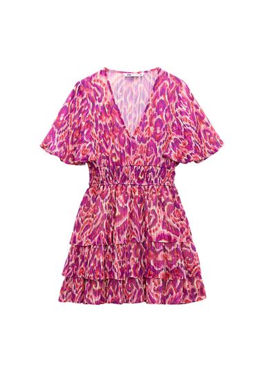 METALLIC THREAD PRINTED DRESS