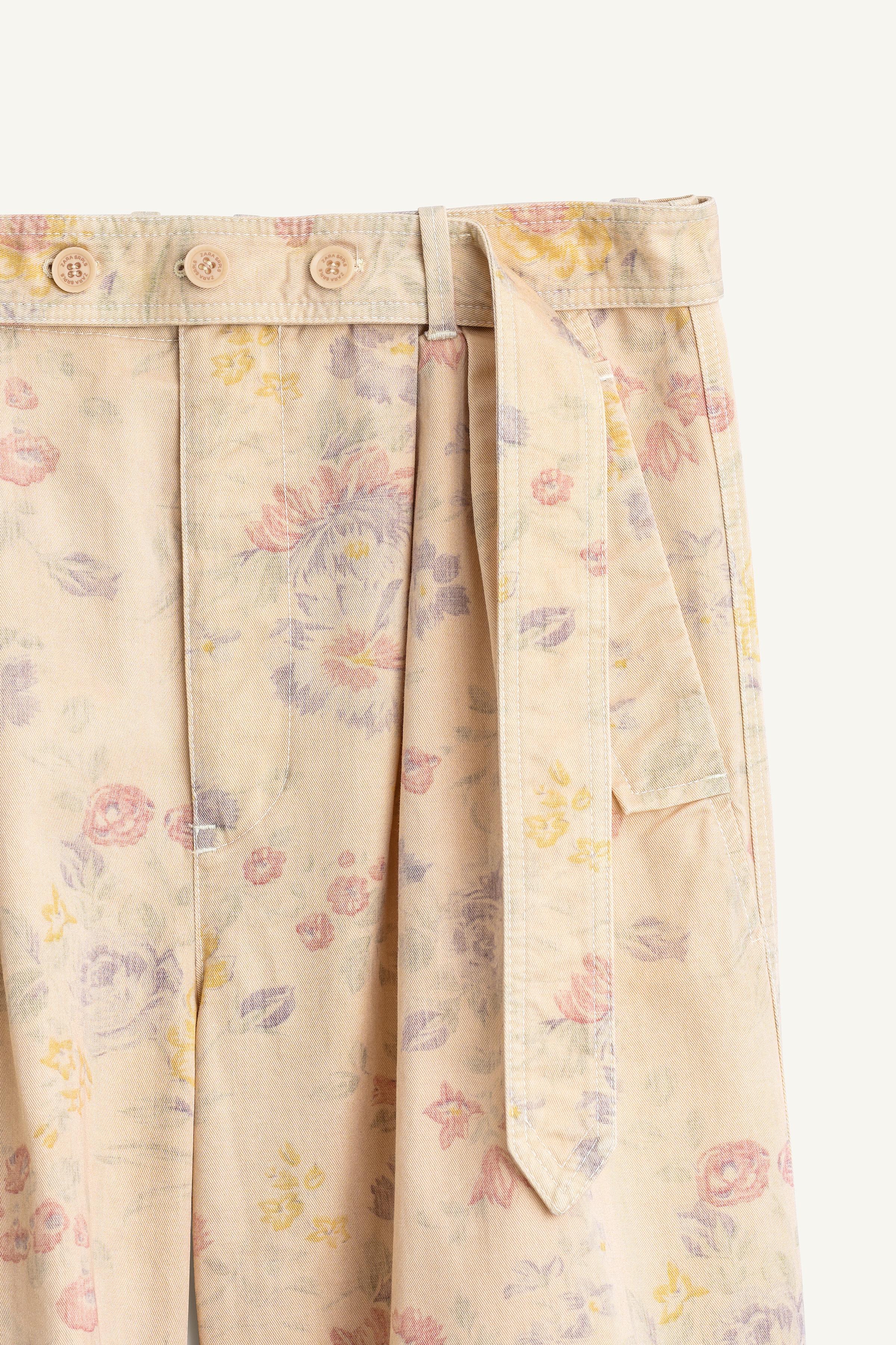 Женские брюки Zara FLWRS PNT CTTN — фото 6
