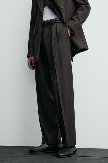 AARON LEVINE X ZARA WOOL SUIT TROUSERS - Brown by Zara - Image 4