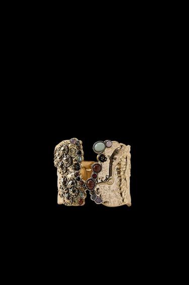 Zara RIGID STONE BRACELET - Golden - Image 0