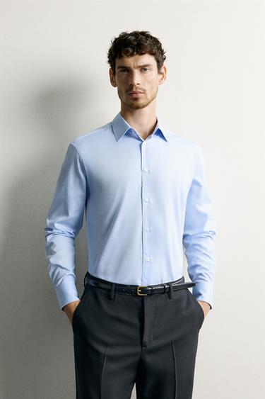 STRUCTURED REGULAR FIT SHIRT — Sky blue 2