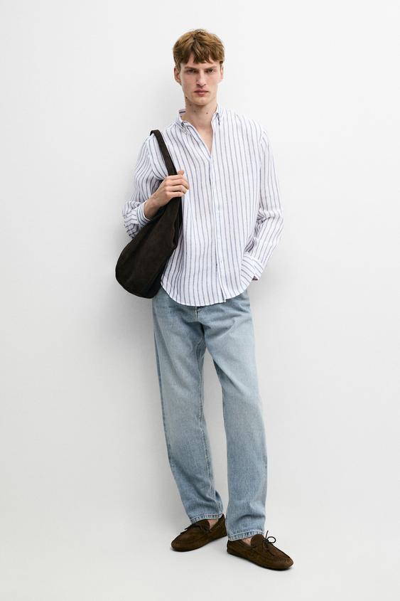 100% linen striped shirt from Zara - $130