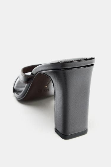 LEATHER HIGH-HEEL SANDALS WITH STRAPS - Brown by Zara - Image 7