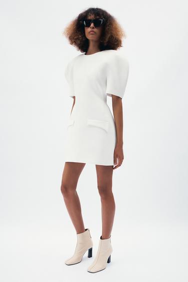 ZW COLLECTION MINI DRESS - Ecru by Zara