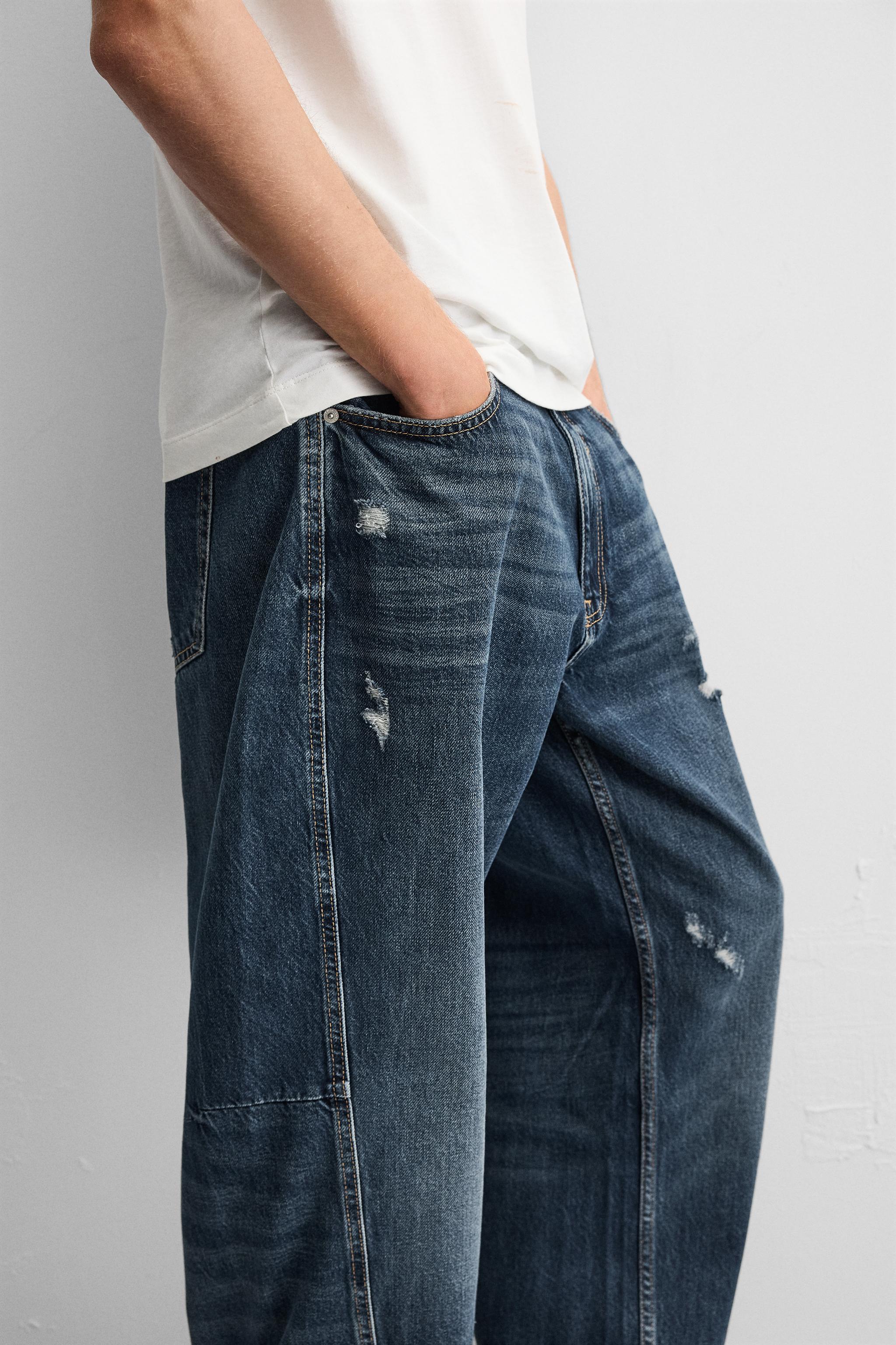 シームディテール バギー デニムパンツ - ブラック | ZARA Japan シームディテール バギー デニムパンツ - ブラック | ZARA Japan