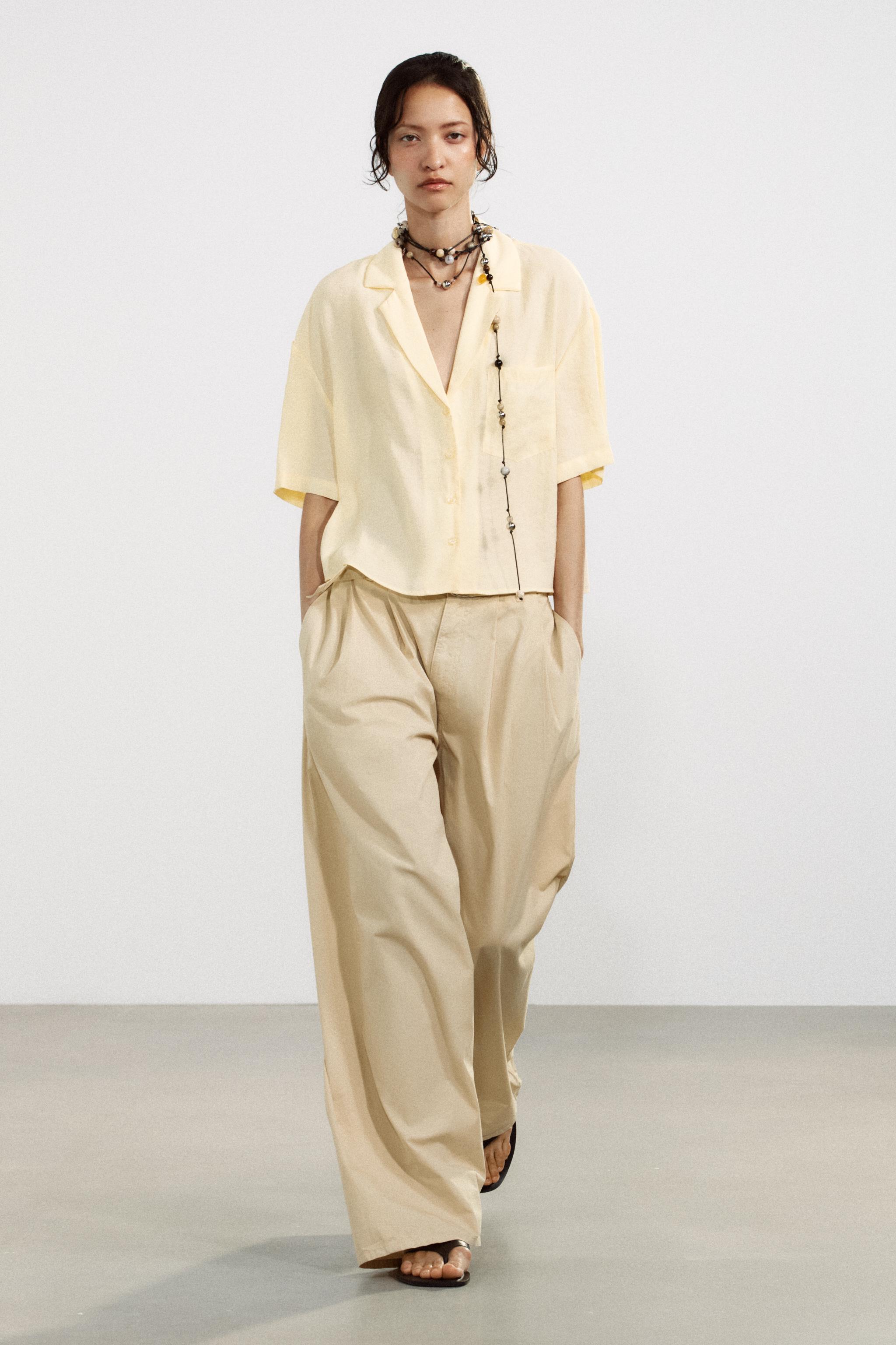 FLOWY SHIRT - Light yellow | ZARA United States