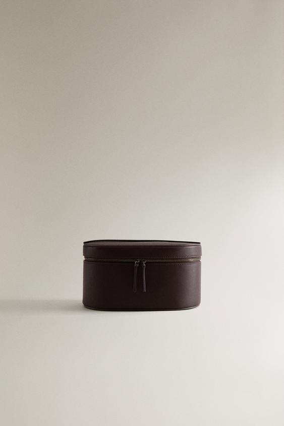 RIGID LEATHER WASH BAG - أحمر عنابي الخاص بـ Zara - صورة 0