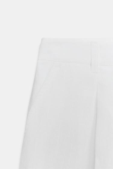 SHORT À PINCES TAILLE HAUTE - Blanc de Zara - Image 8