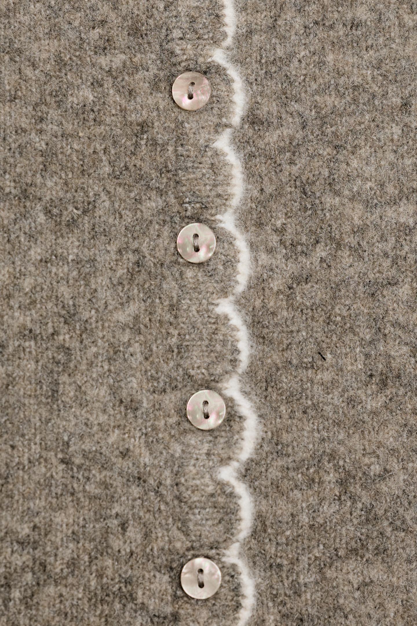 Женский кардиган Zara Cardigan with Contrast Trims, цвет: Светлый норковый — фото 8