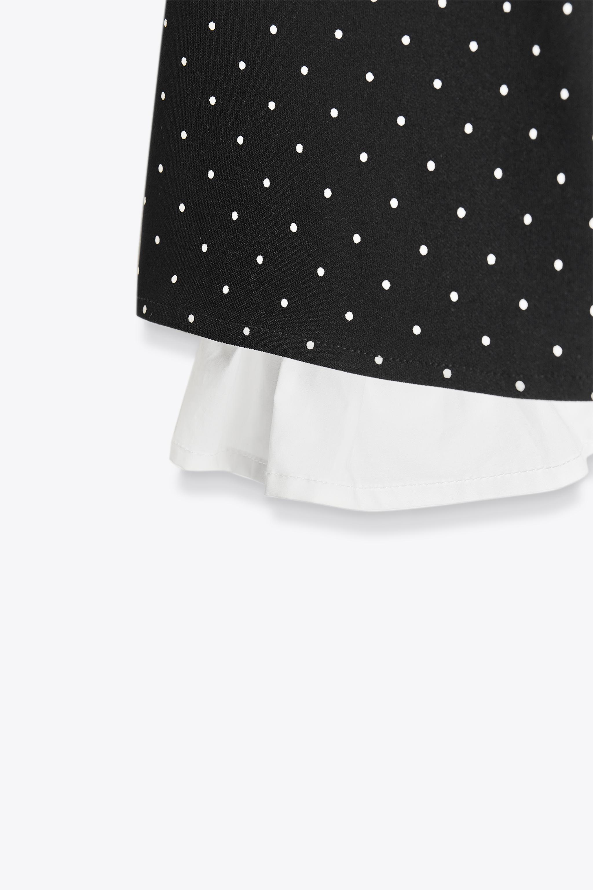 ドット柄コンビワンピース - ブラック/ホワイト | ZARA Japan / 日本