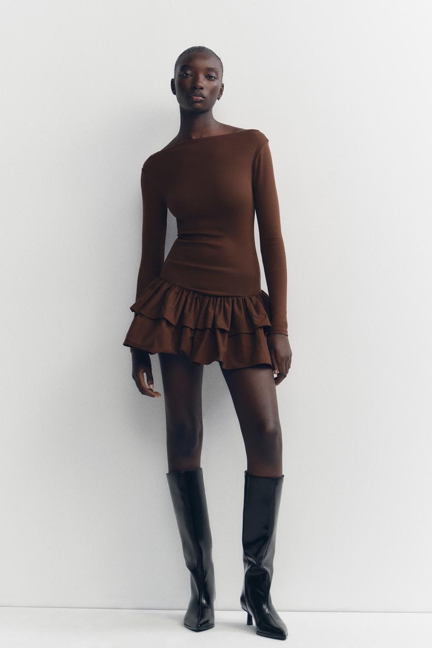 SHORT RUFFLED DRESS