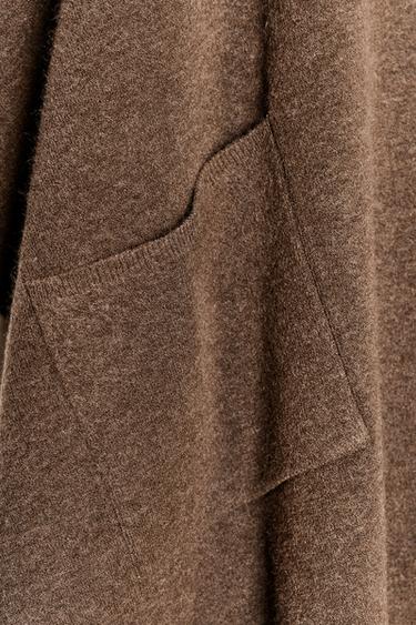 LONG KNIT CAPE - camel by Zara - Image 8