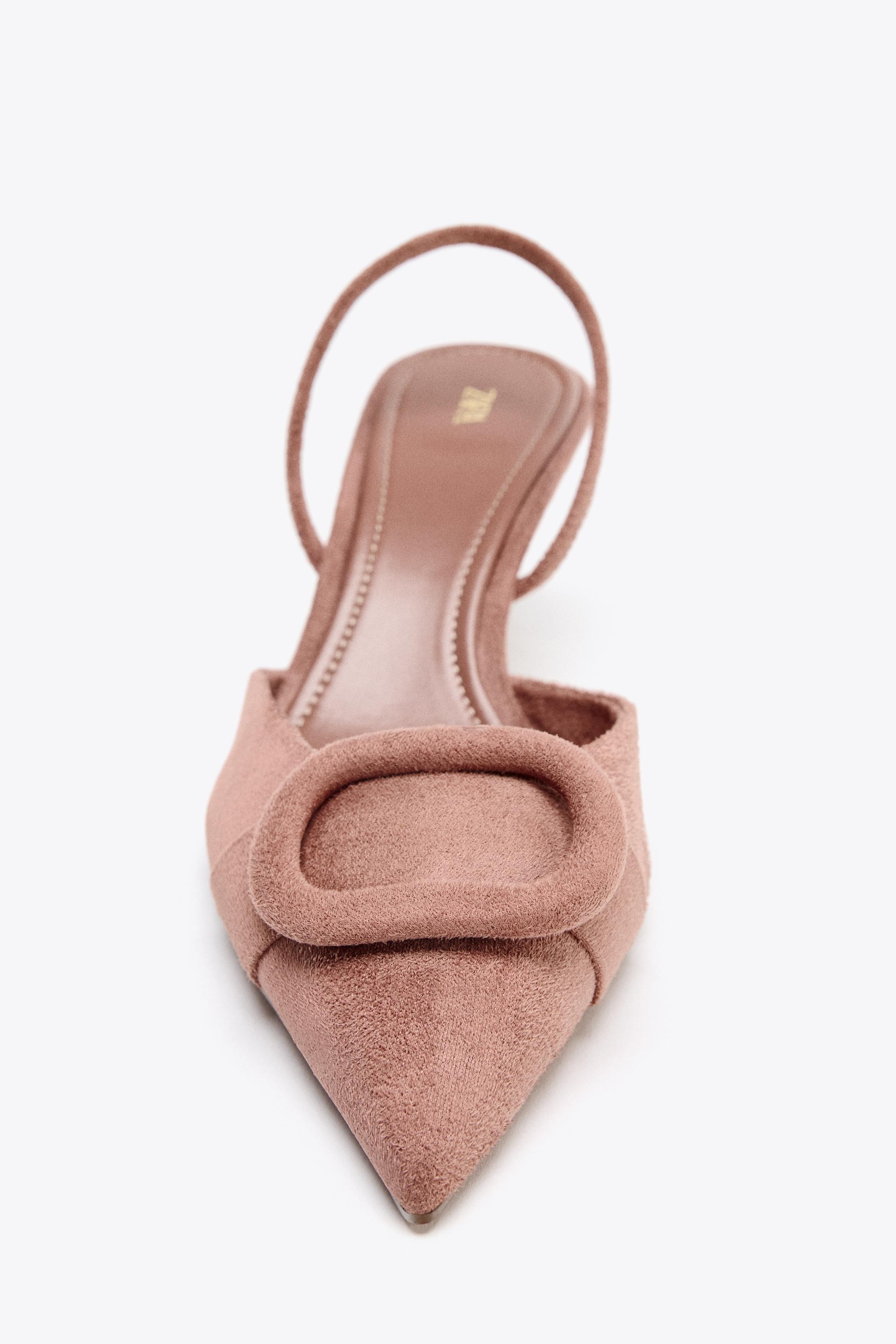 SLINGBACK APPLIQUÉ HEELS - Brown | ZARA United States