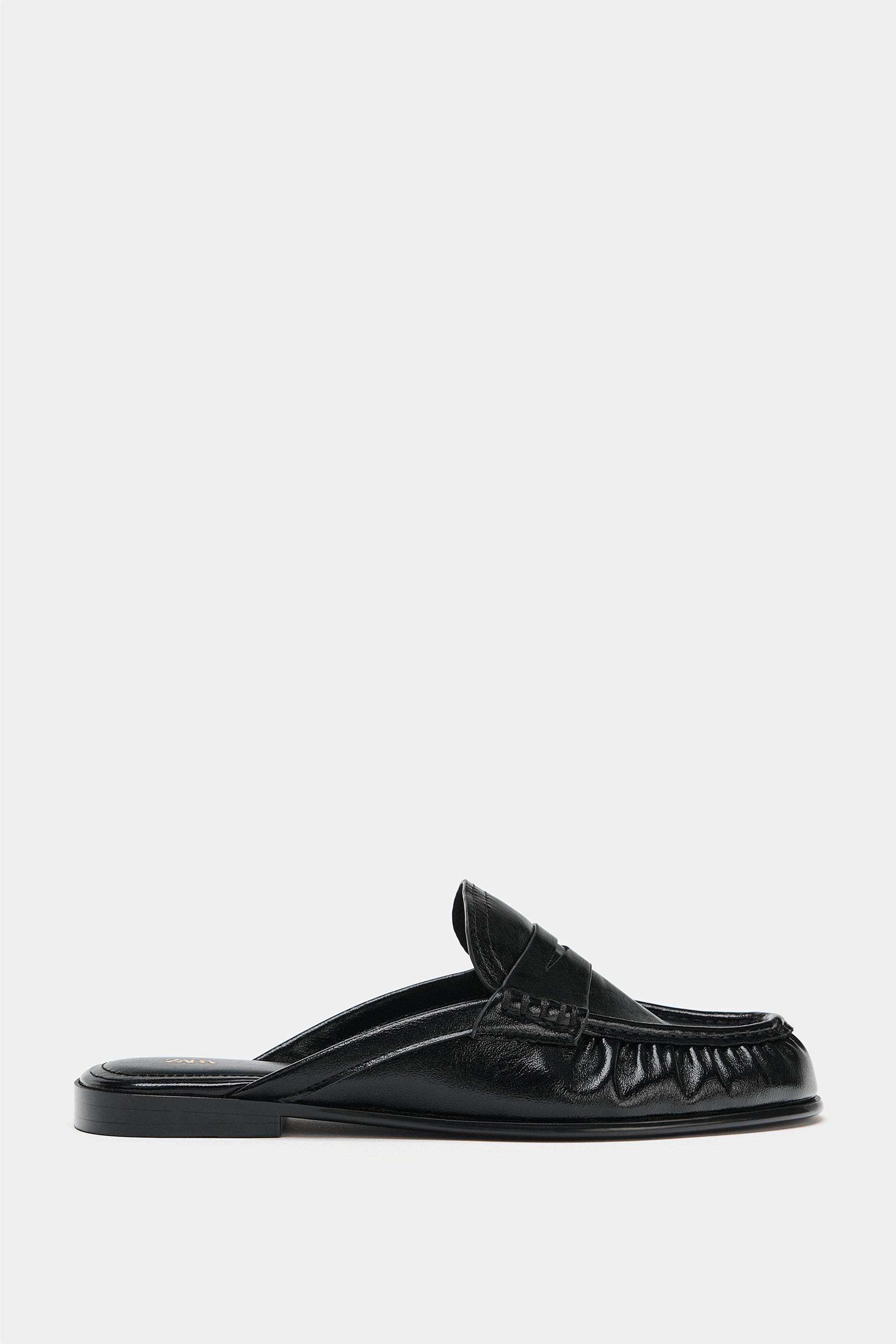 GATHERED OPEN BACK LOAFERS