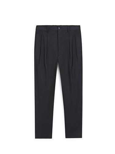 Zara Cotton trousers with double darts - Navy blue