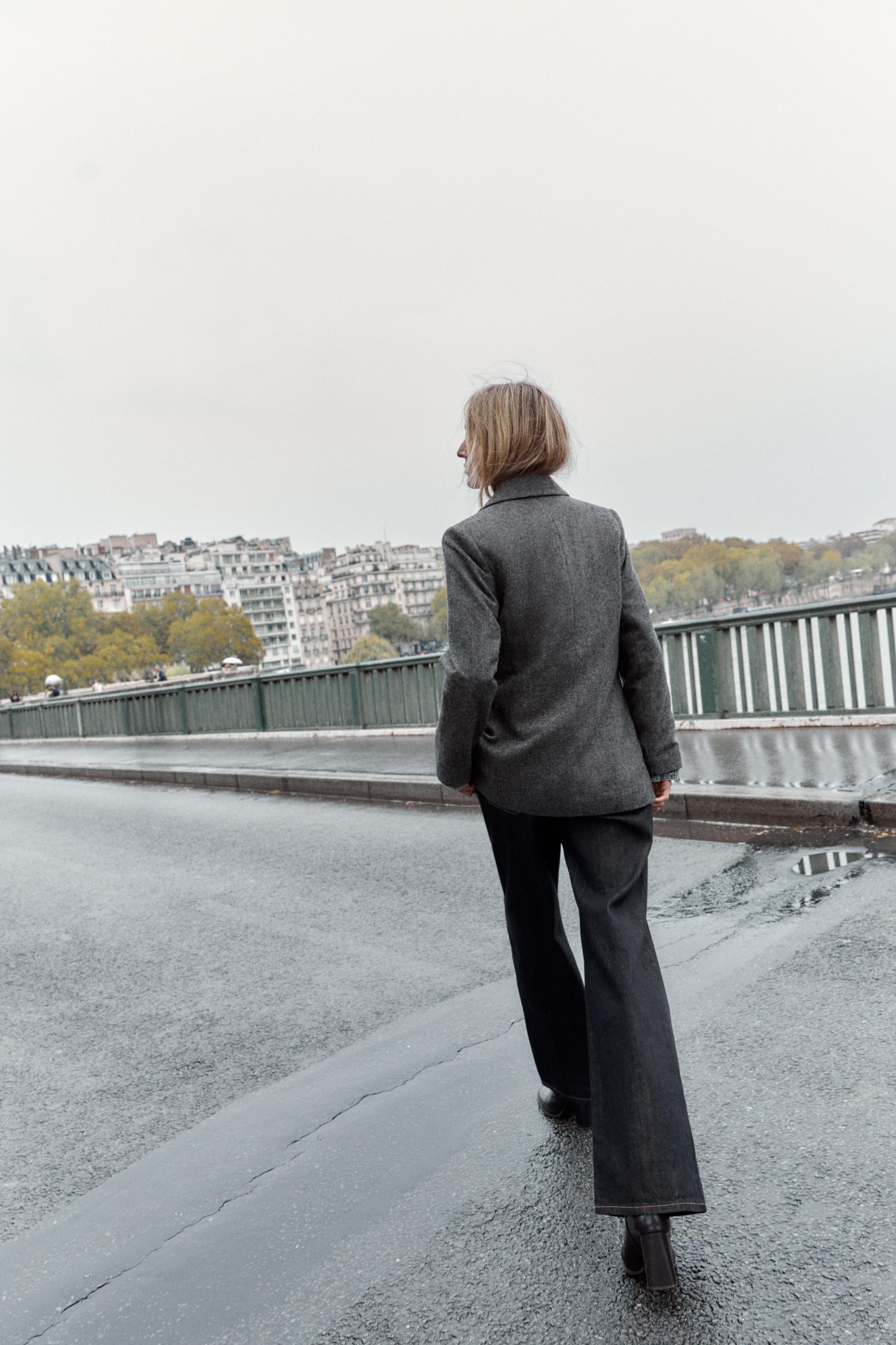 HERRINGBONE WOOL BLAZER
