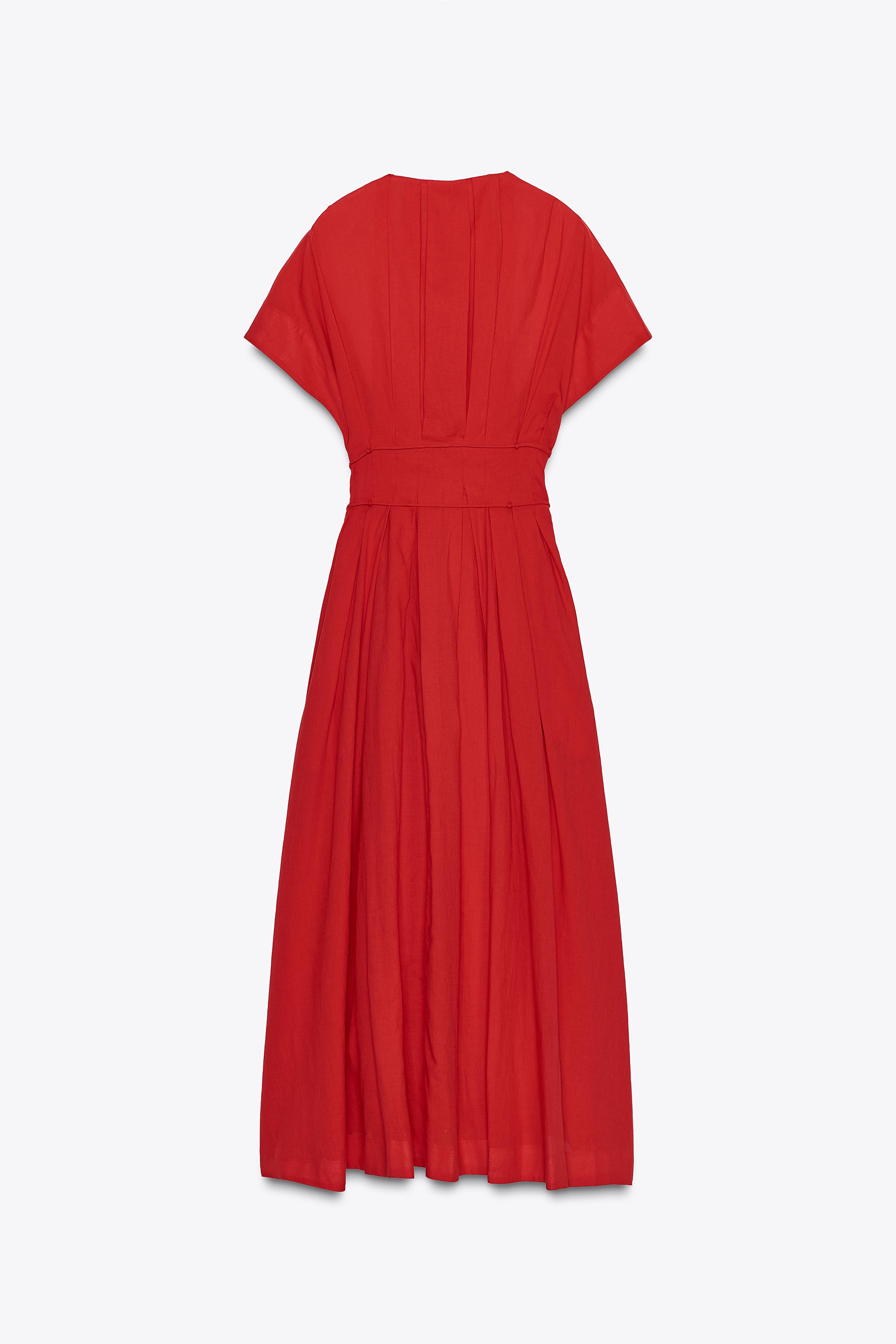 ZW COLLECTION MIDI DARTED DRESS - Brown | ZARA Spain