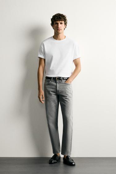 SLIM TAPERED FIT JEANS - Grey by Zara