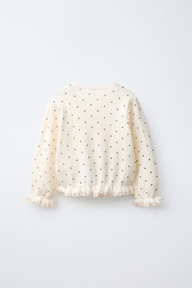 POLKA DOT CARDIGAN - Ecru by Zara - Image 1