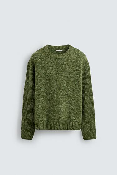 TEXTURED TWISTED YARN VOLUME JUMPER - Green by Zara