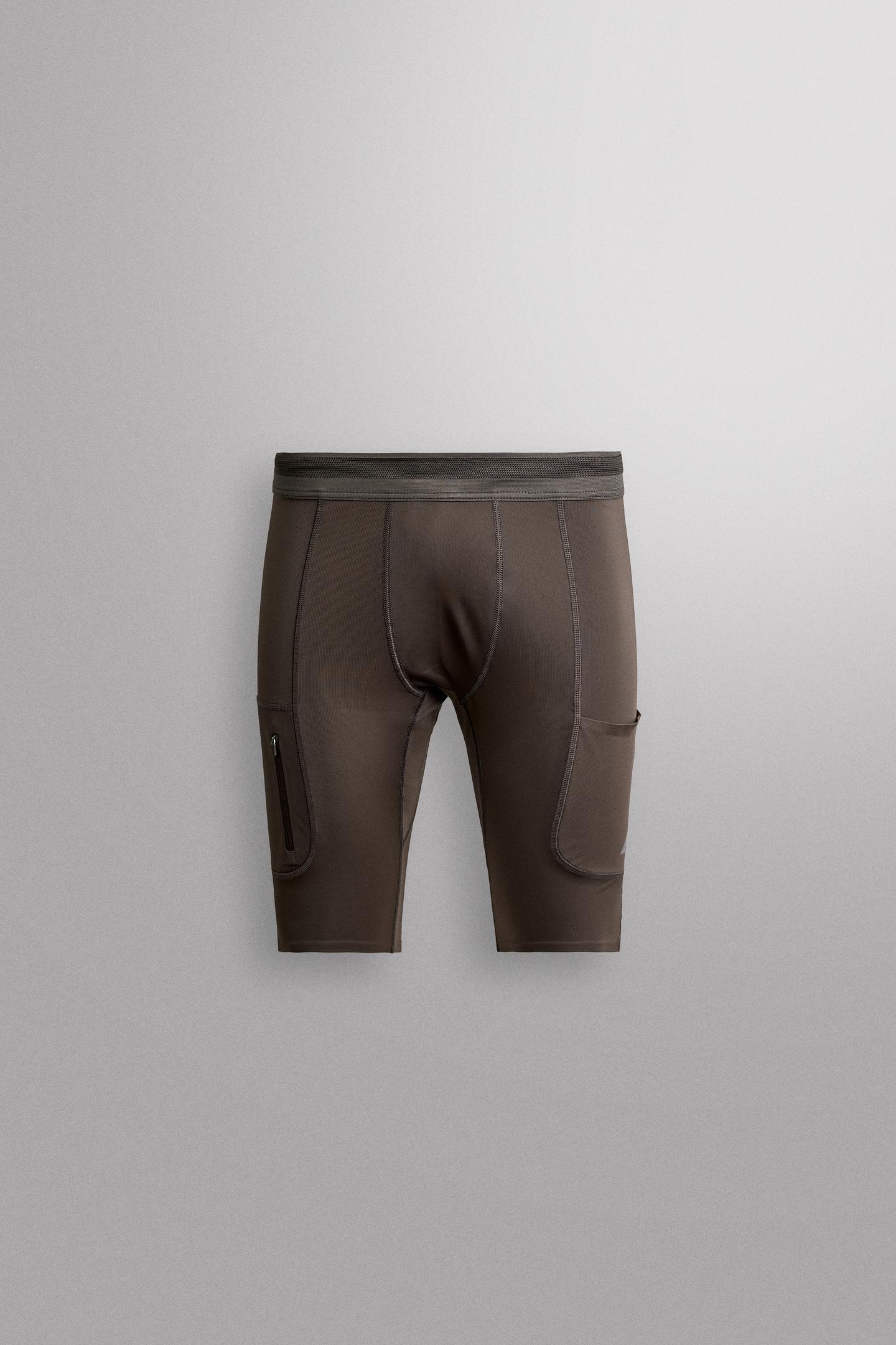 Мужские шорты Zara Ridar© x ZARA Running, цвет: Коричневый — фото 7