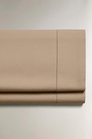 PERCALE FLAT SHEET (300 THREAD COUNT) - Dark beige by Zara