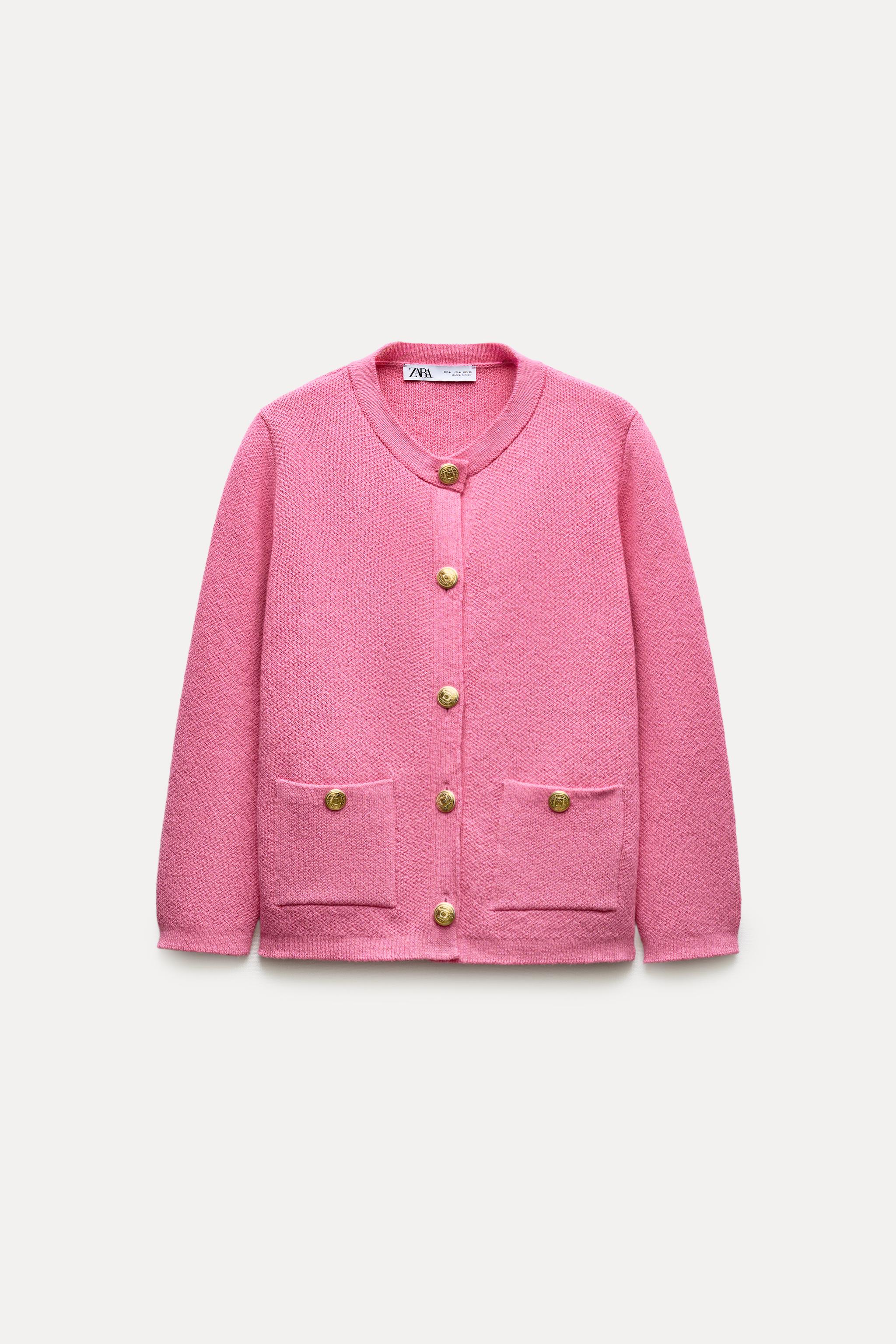 PLAIN KNIT CARDIGAN Pink ZARA Australia