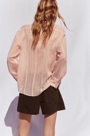 CHEMISE RAYURES - Pêche de Zara - Image 3