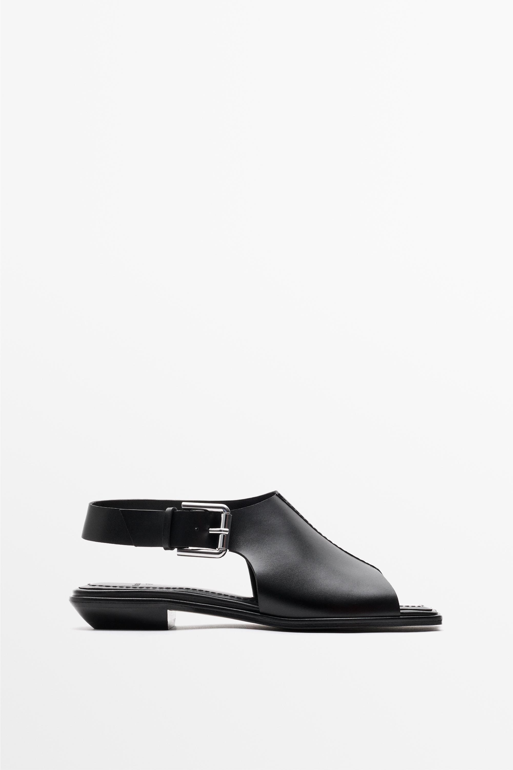 Leather sandal - STUDIO — Black