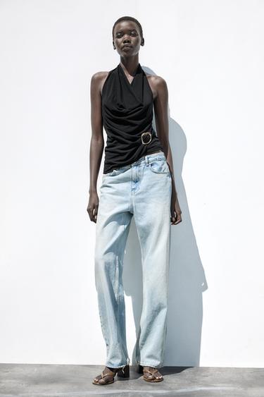 JEANS Z1975 STRAIGHT TIRO ALTO LONG LENGTH - Azul claro de Zara - Imagen 0