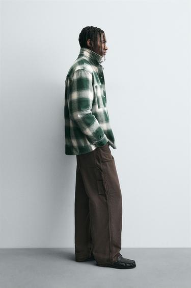 QUILTED CHECK OVERSHIRT - Green by Zara - Image 3