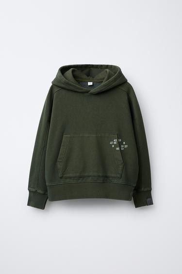 GARMENT DYED HOODIE - Green by Zara