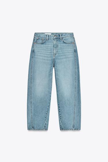 JEANS TRF CROPPED CINTURA ALTA - Índigo da Zara