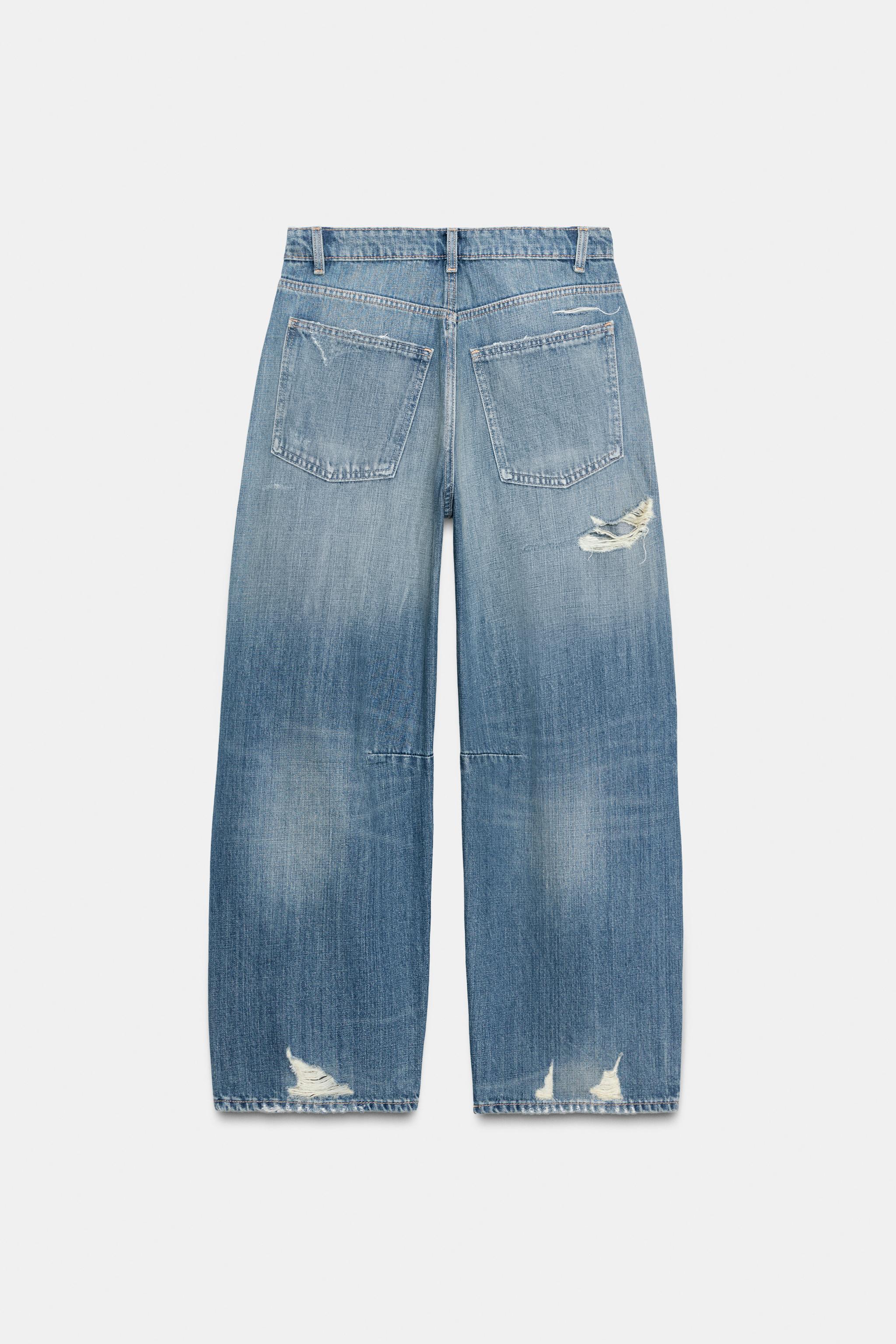 TRF MID-RISE BAGGY BALLOON JEANS - Blue | ZARA United States