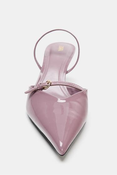 FLORAL SLINGBACK SHOES - Mauve Purple by Zara
