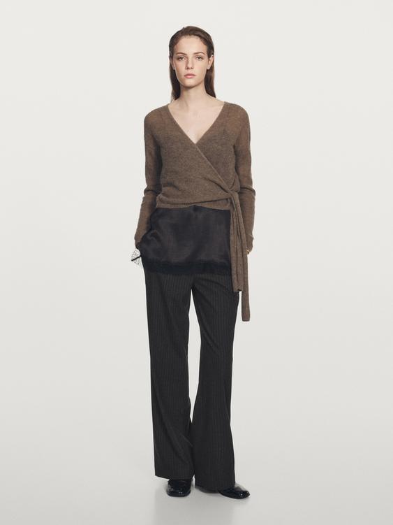 Pinstripe wide-leg trousers