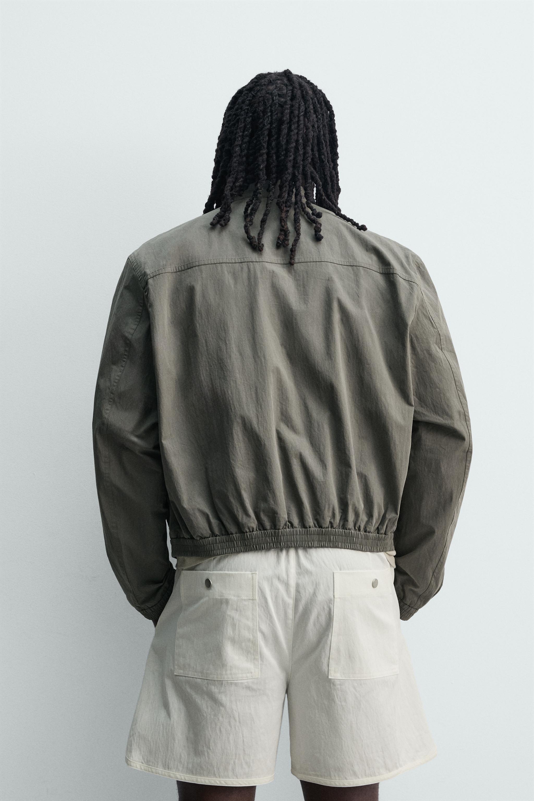 クロップドフィットテクニカルジャケット - モールグレー | ZARA Japan