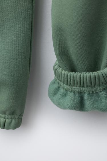 BASIC FLEECE JOGGING TROUSERS - Green by Zara - Image 3