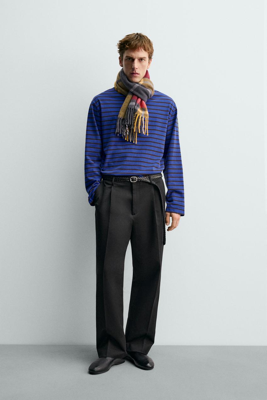 STRIPED JACQUARD T-SHIRT AARON LEVINE X ZARA - Brown-Blue | ZARA United States STRIPED JACQUARD T-SHIRT AARON LEVINE X ZARA - Brown-Blue | ZARA United States