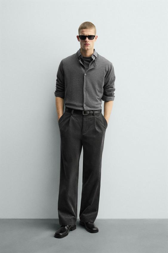 PLEATED CORDUROY PANTS