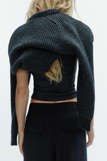 PINSTRIPED TROUSERS WITH DARTS AND POCKET FLAPS - Navy / White by Zara - Image 3