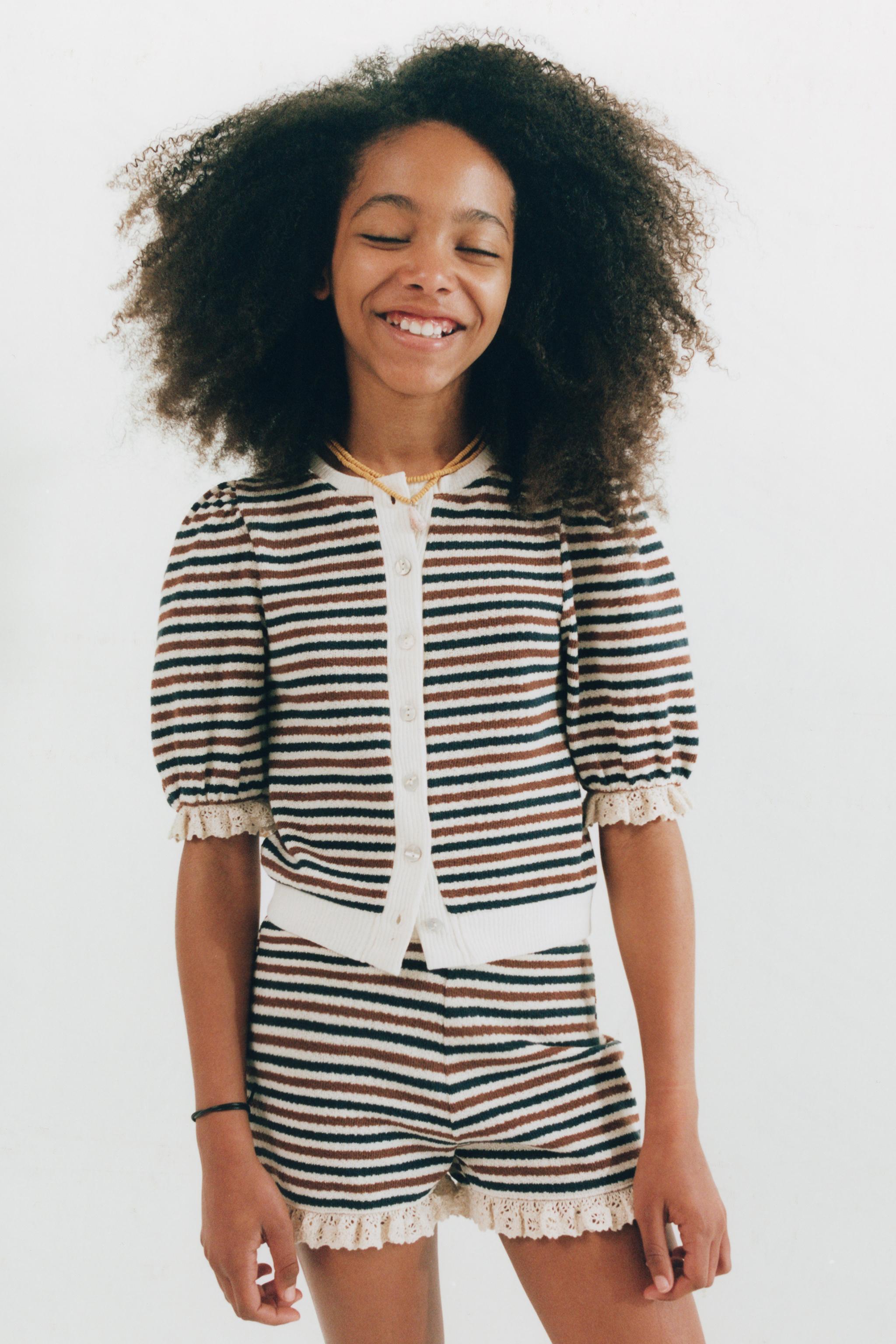 ストライプ柄ニットカーディガン - Brown Stripes | ZARA Japan / 日本