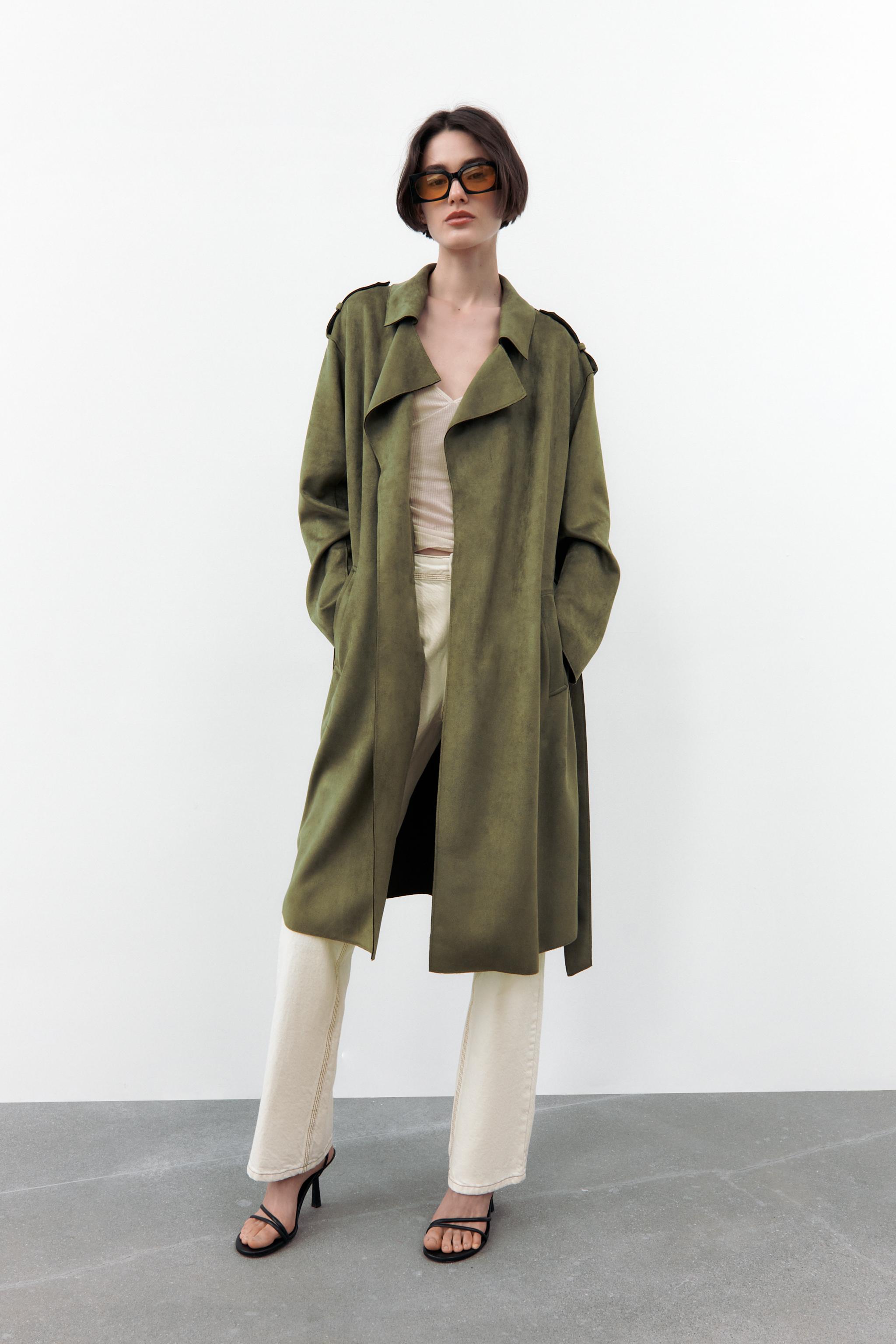 Suede trench coat zara on sale