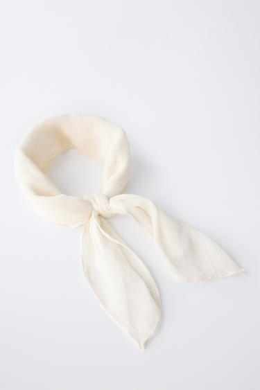 LOT DE DEUX BANDANAS UNIS EN LIN - Sable de Zara - Image 1